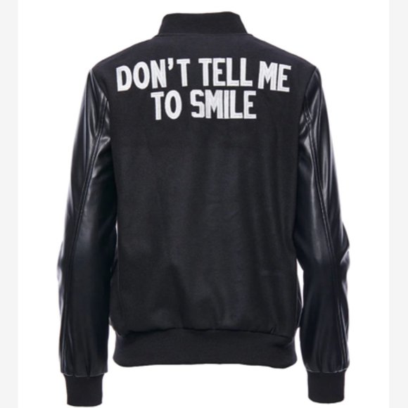 GJWB X Hillary MacMillian Vegan Leather Varsity Jacket - Picture 1 of 17
